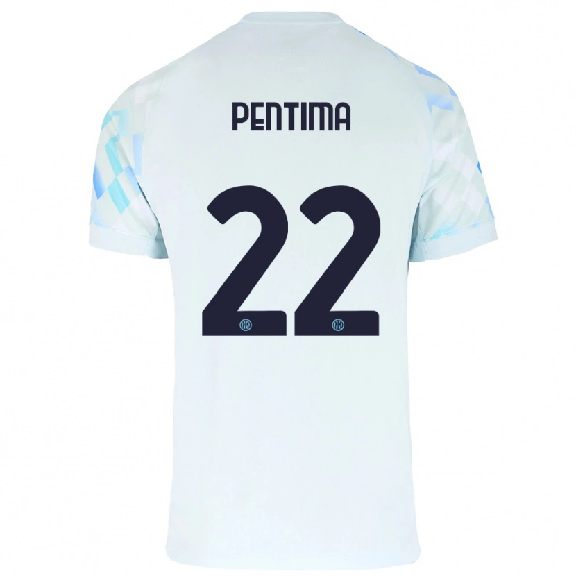 Danxen Hombre Camiseta Alessandro Pentima #22 Blanco Azul 2ª Equipación 2025/26 La Camisa