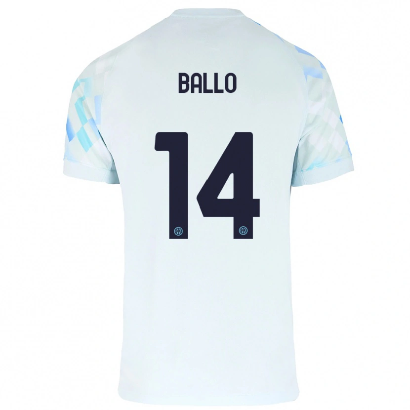 Danxen Hombre Camiseta Lamine Ballo #14 Blanco Azul 2ª Equipación 2025/26 La Camisa