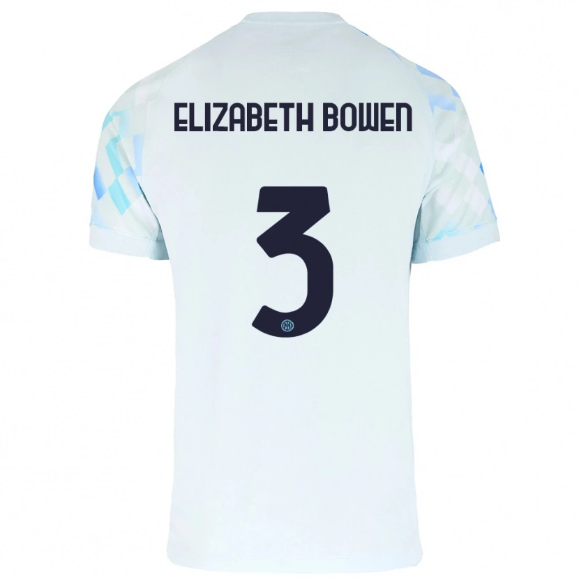 Danxen Hombre Camiseta Kate Elizabeth Bowen #3 Blanco Azul 2ª Equipación 2025/26 La Camisa