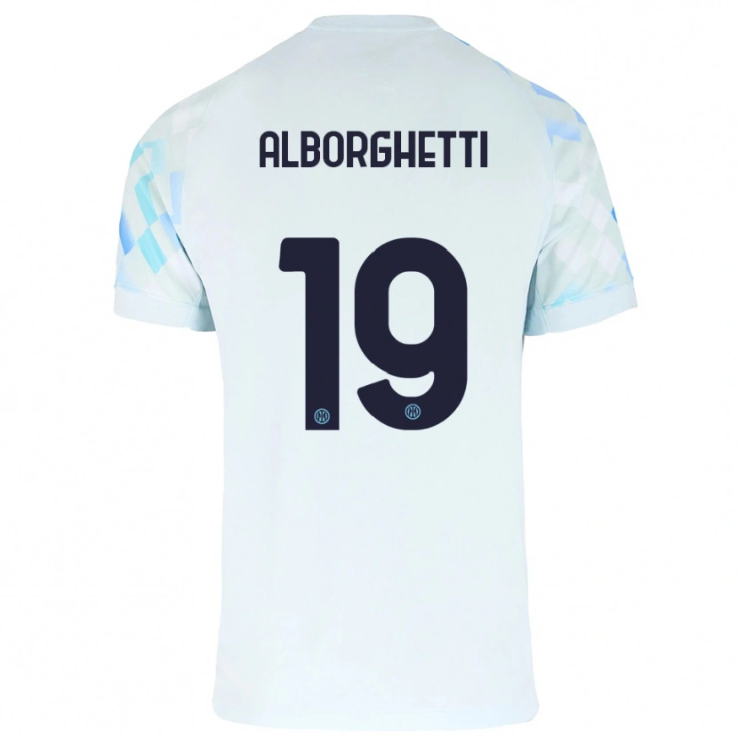 Danxen Hombre Camiseta Lisa Alborghetti #19 Blanco Azul 2ª Equipación 2025/26 La Camisa