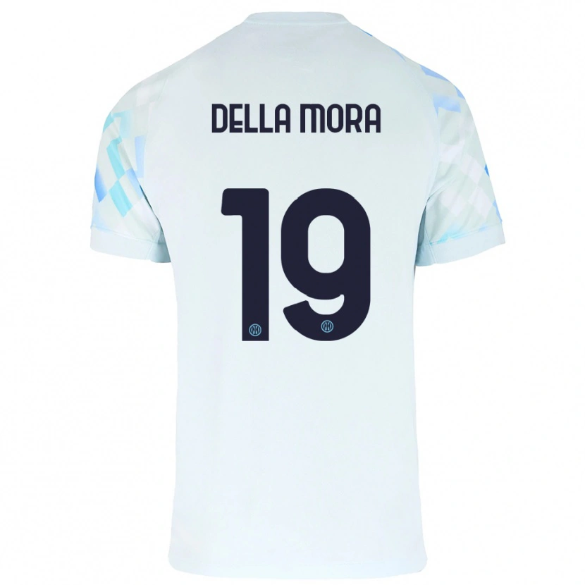 Danxen Hombre Camiseta Tommaso Della Mora #19 Blanco Azul 2ª Equipación 2025/26 La Camisa