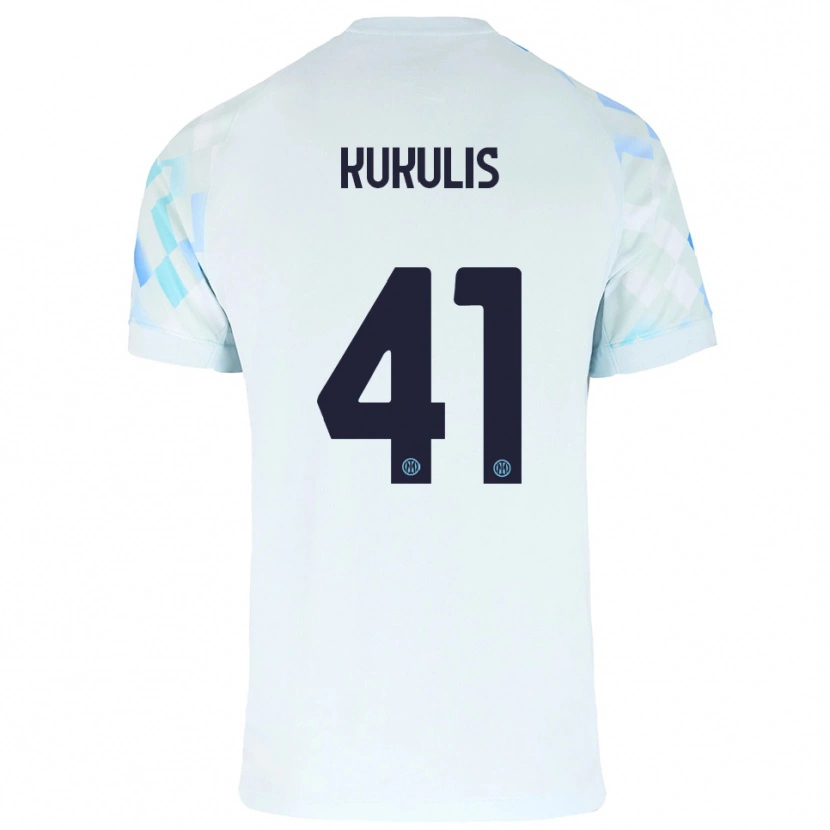 Danxen Hombre Camiseta Roberts Kukulis #41 Blanco Azul 2ª Equipación 2025/26 La Camisa