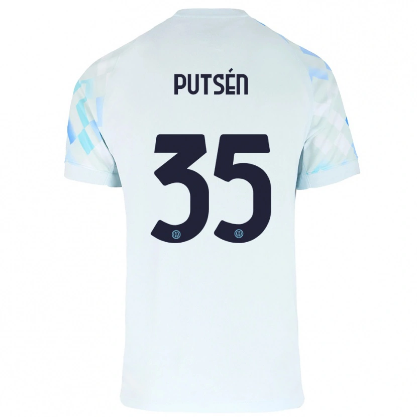 Danxen Hombre Camiseta Dino Putsén #35 Blanco Azul 2ª Equipación 2025/26 La Camisa