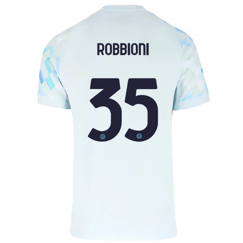 Danxen Hombre Camiseta Matilde Robbioni #35 Blanco Azul 2ª Equipación 2025/26 La Camisa