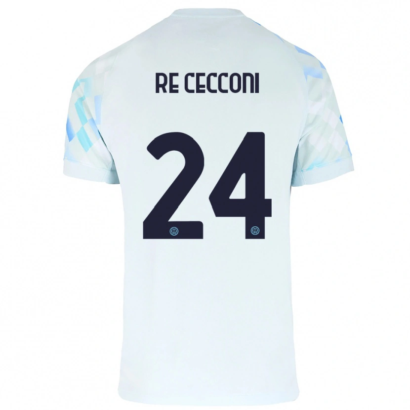 Danxen Hombre Camiseta Gabriele Re Cecconi #24 Blanco Azul 2ª Equipación 2025/26 La Camisa