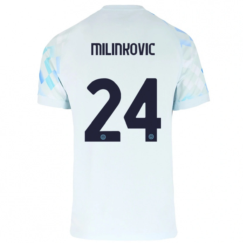 Danxen Hombre Camiseta Marija Milinković #24 Blanco Azul 2ª Equipación 2025/26 La Camisa