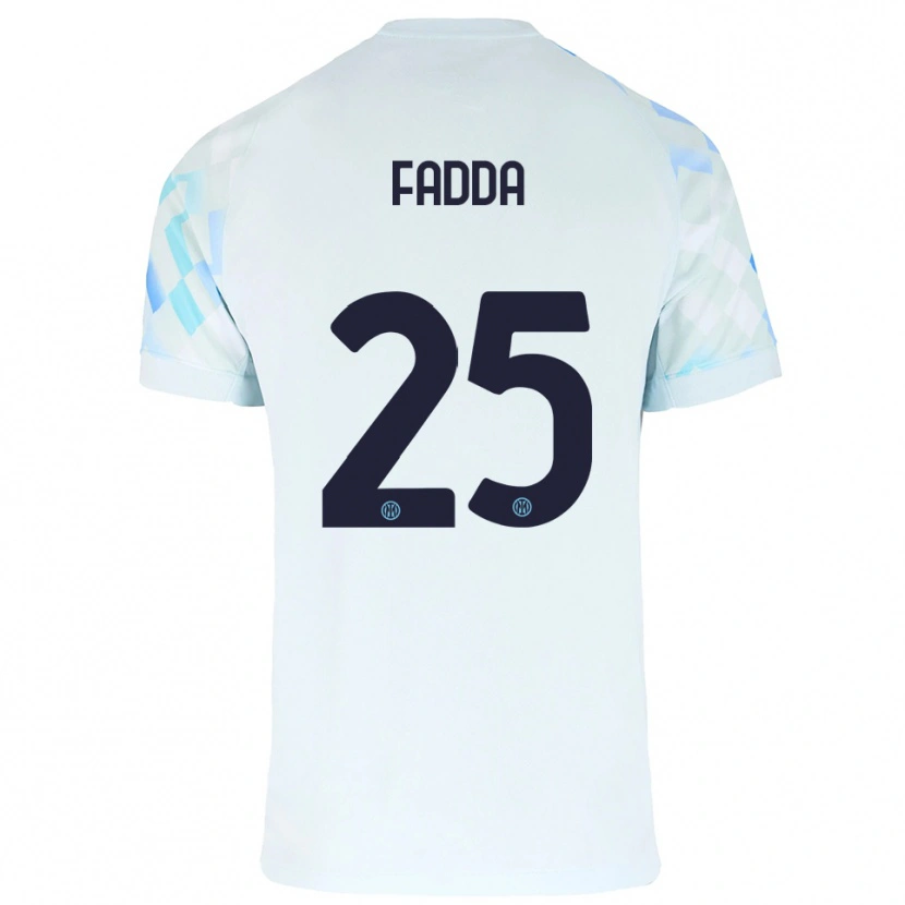 Danxen Hombre Camiseta Paola Fadda #25 Blanco Azul 2ª Equipación 2025/26 La Camisa