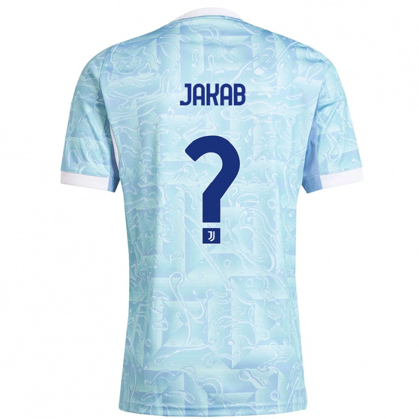 Danxen Hombre Camiseta Mátyás Jakab #0 Azul Cielo Amarillo 2ª Equipación 2025/26 La Camisa