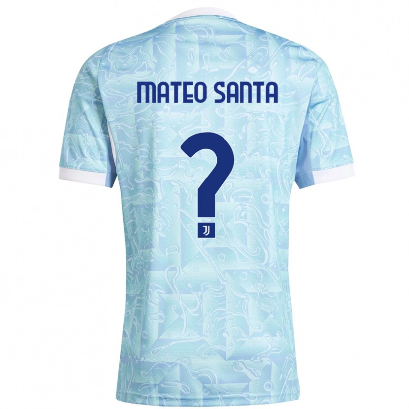 Danxen Hombre Camiseta Mateo Santa Maria #0 Azul Cielo Amarillo 2ª Equipación 2025/26 La Camisa