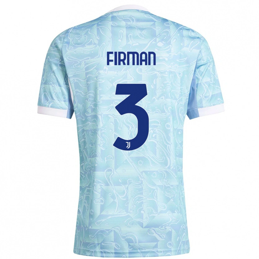 Danxen Hombre Camiseta Andriy Firman #3 Azul Cielo Amarillo 2ª Equipación 2025/26 La Camisa