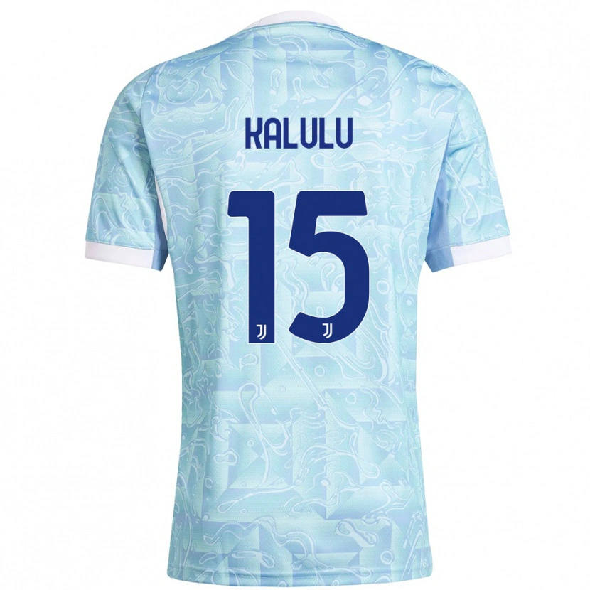 Danxen Hombre Camiseta Pierre Kalulu #15 Azul Cielo Amarillo 2ª Equipación 2025/26 La Camisa