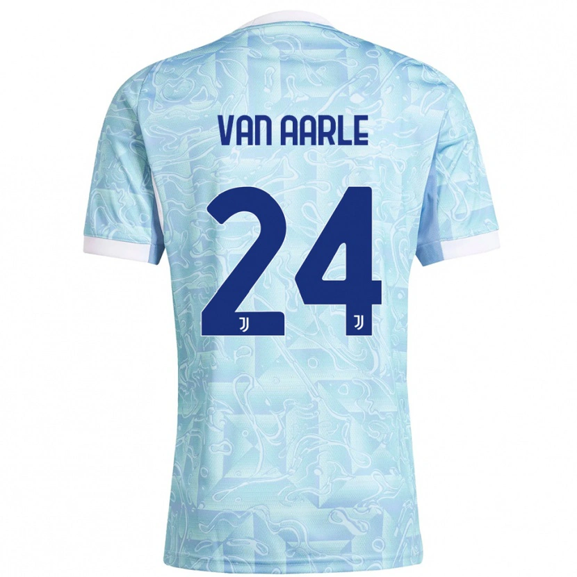 Danxen Hombre Camiseta Shane Van Aarle #24 Azul Cielo Amarillo 2ª Equipación 2025/26 La Camisa