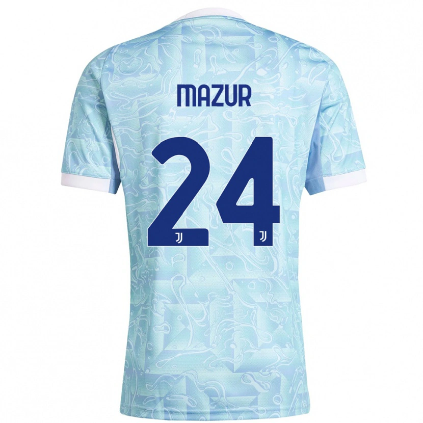 Danxen Hombre Camiseta Patryk Mazur #24 Azul Cielo Amarillo 2ª Equipación 2025/26 La Camisa
