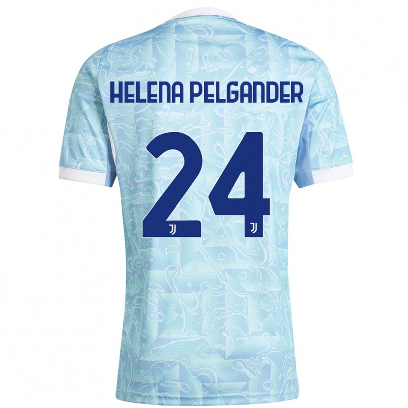 Danxen Hombre Camiseta Elsa Helena Pelgander #24 Azul Cielo Amarillo 2ª Equipación 2025/26 La Camisa
