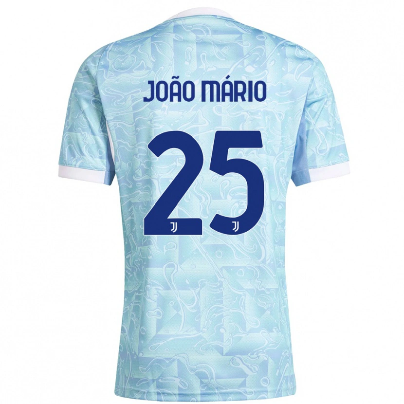 Danxen Hombre Camiseta João Mário #25 Azul Cielo Amarillo 2ª Equipación 2025/26 La Camisa