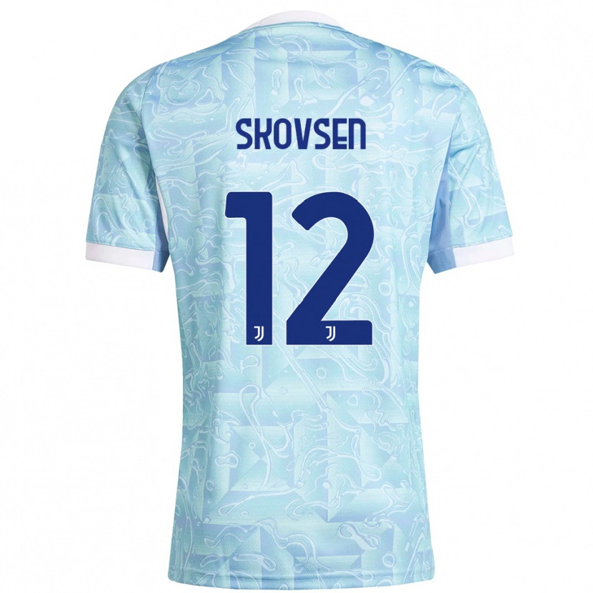 Danxen Hombre Camiseta Matilde Lundorf Skovsen #12 Azul Cielo Amarillo 2ª Equipación 2025/26 La Camisa