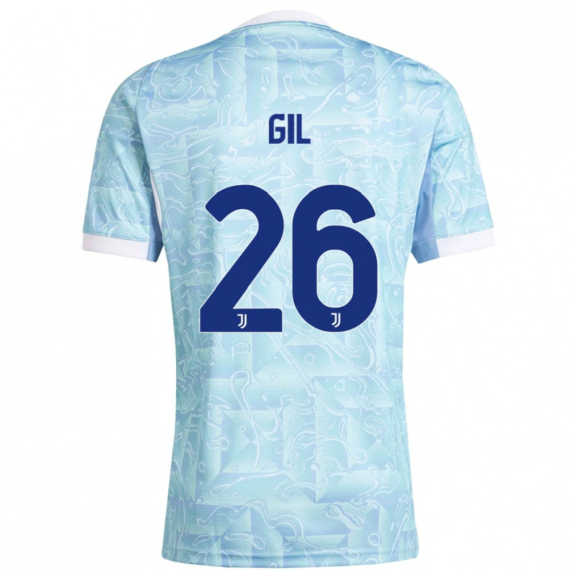 Danxen Hombre Camiseta Javier Gil #26 Azul Cielo Amarillo 2ª Equipación 2025/26 La Camisa
