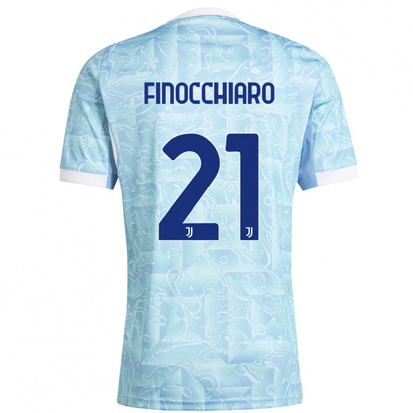 Danxen Hombre Camiseta Gabriele Finocchiaro #21 Azul Cielo Amarillo 2ª Equipación 2025/26 La Camisa