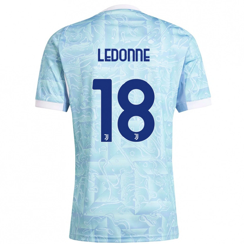 Danxen Hombre Camiseta Nicolò Ledonne #18 Azul Cielo Amarillo 2ª Equipación 2025/26 La Camisa