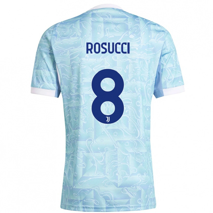 Danxen Hombre Camiseta Martina Rosucci #8 Azul Cielo Amarillo 2ª Equipación 2025/26 La Camisa