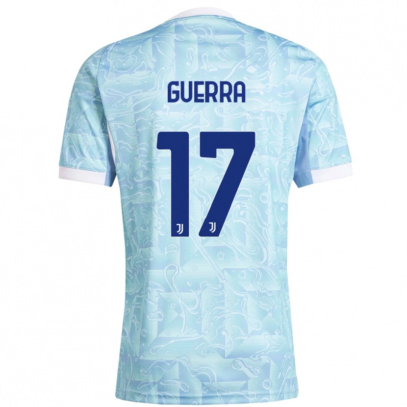 Danxen Hombre Camiseta Simone Guerra #17 Azul Cielo Amarillo 2ª Equipación 2025/26 La Camisa