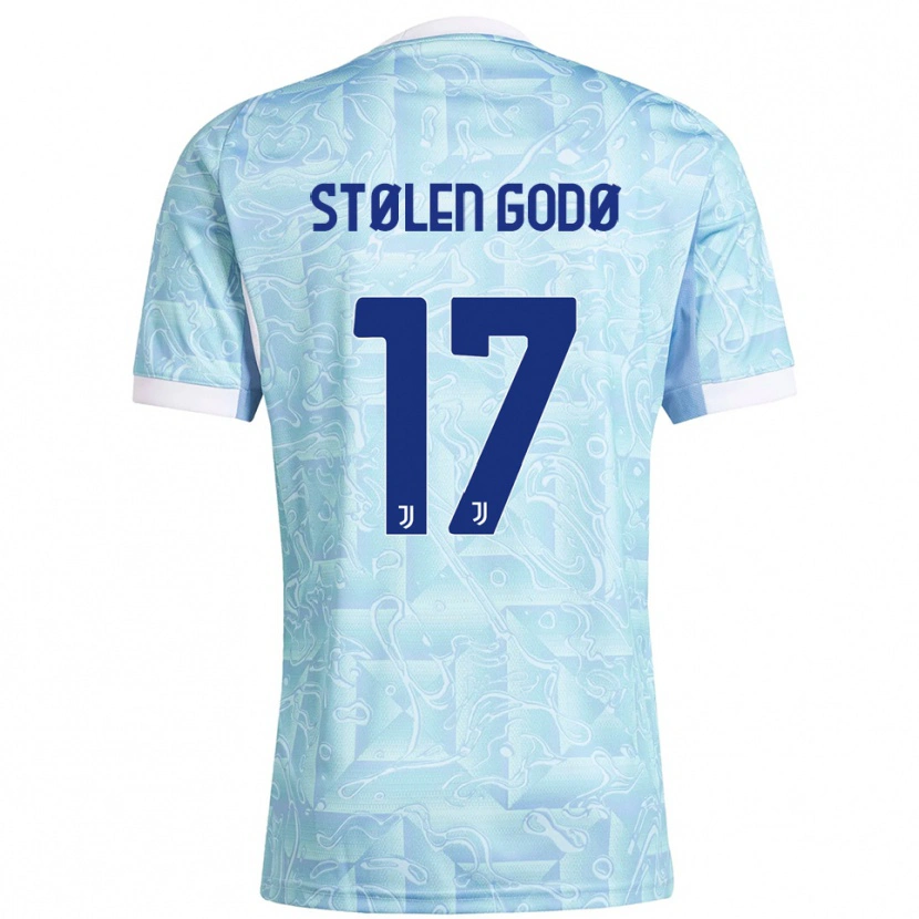Danxen Hombre Camiseta Emma Stølen Godø #17 Azul Cielo Amarillo 2ª Equipación 2025/26 La Camisa