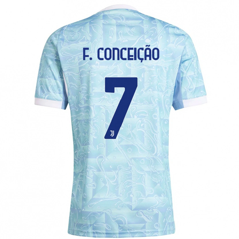 Danxen Hombre Camiseta Francisco Conceição #7 Azul Cielo Amarillo 2ª Equipación 2025/26 La Camisa