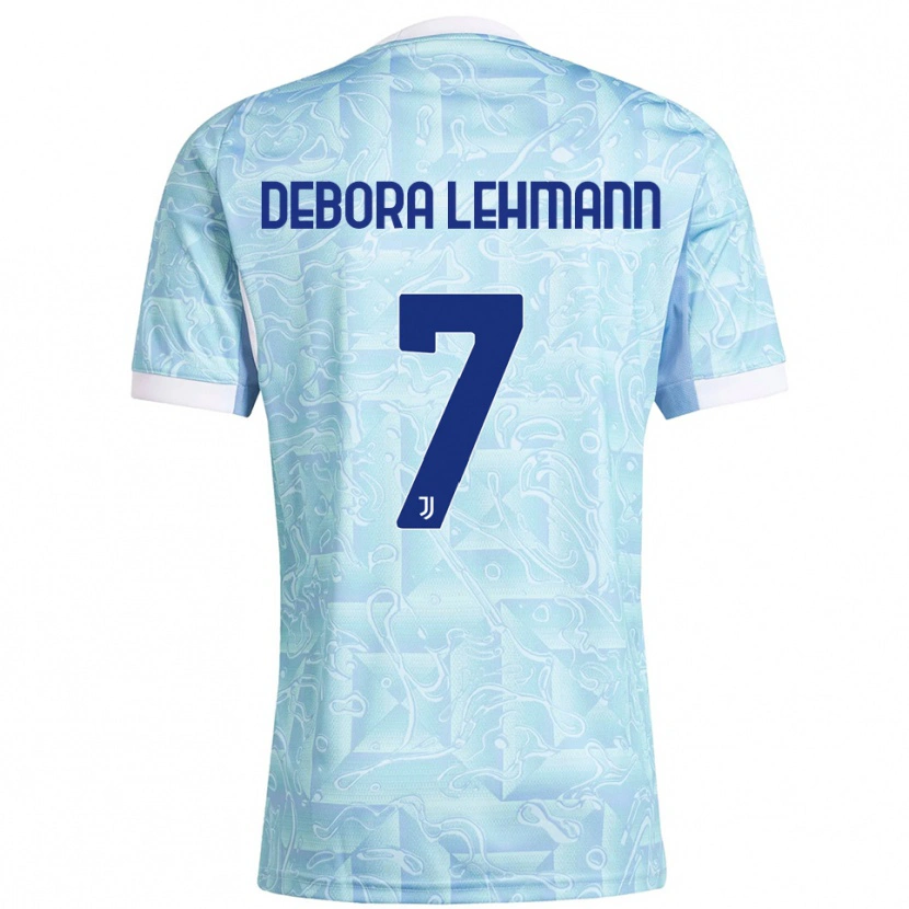 Danxen Hombre Camiseta Alisha Debora Lehmann #7 Azul Cielo Amarillo 2ª Equipación 2025/26 La Camisa