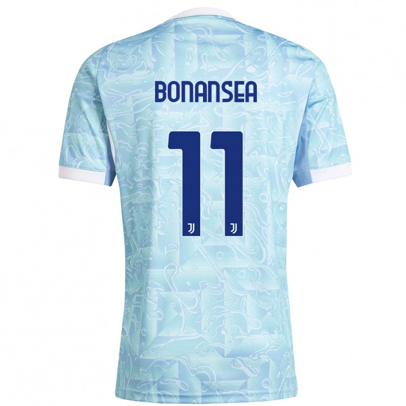 Danxen Hombre Camiseta Barbara Bonansea #11 Azul Cielo Amarillo 2ª Equipación 2025/26 La Camisa