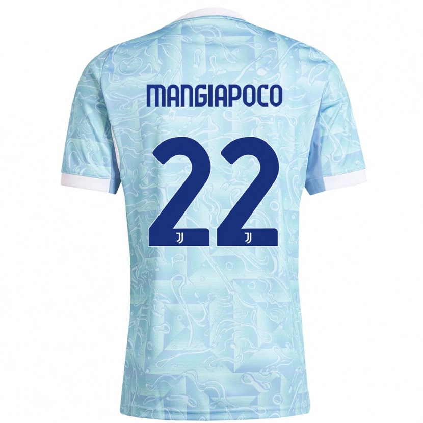 Danxen Hombre Camiseta Stefano Mangiapoco #22 Azul Cielo Amarillo 2ª Equipación 2025/26 La Camisa
