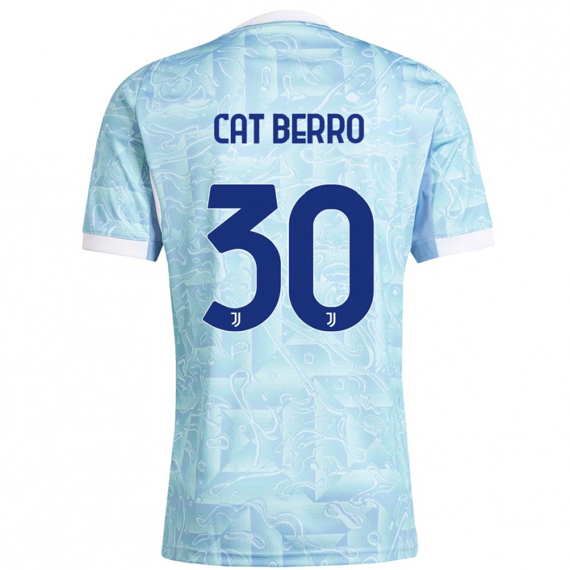 Danxen Hombre Camiseta Simone Cat Berro #30 Azul Cielo Amarillo 2ª Equipación 2025/26 La Camisa