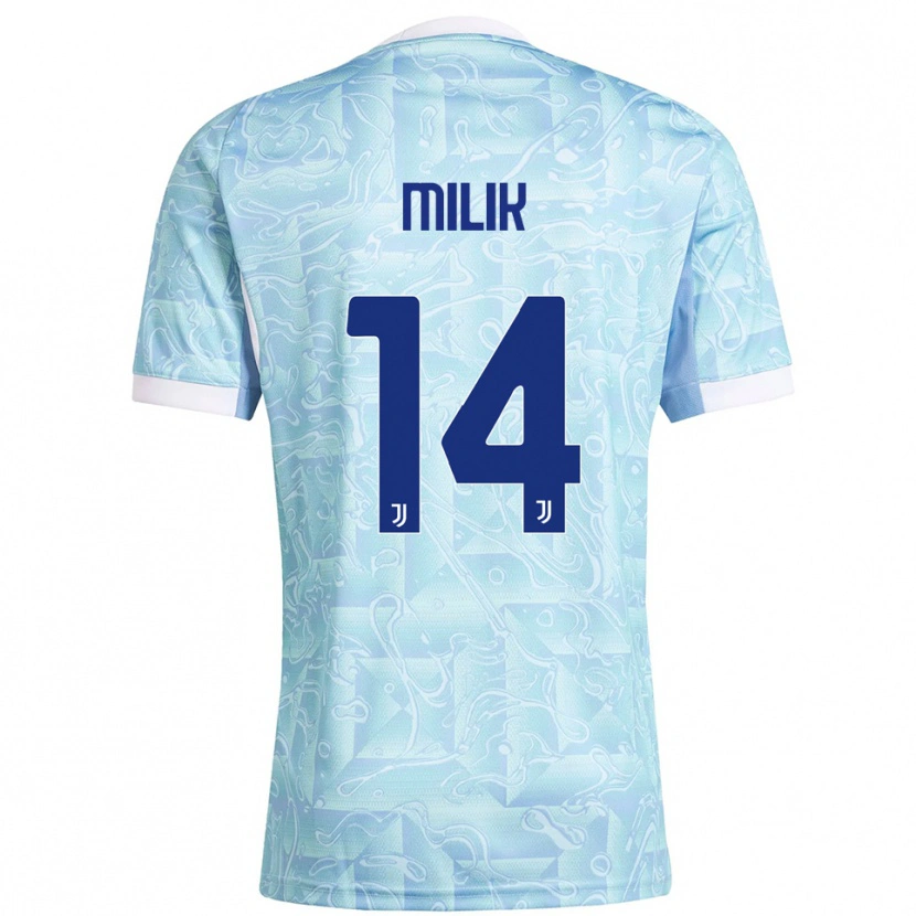 Danxen Hombre Camiseta Arkadiusz Milik #14 Azul Cielo Amarillo 2ª Equipación 2025/26 La Camisa