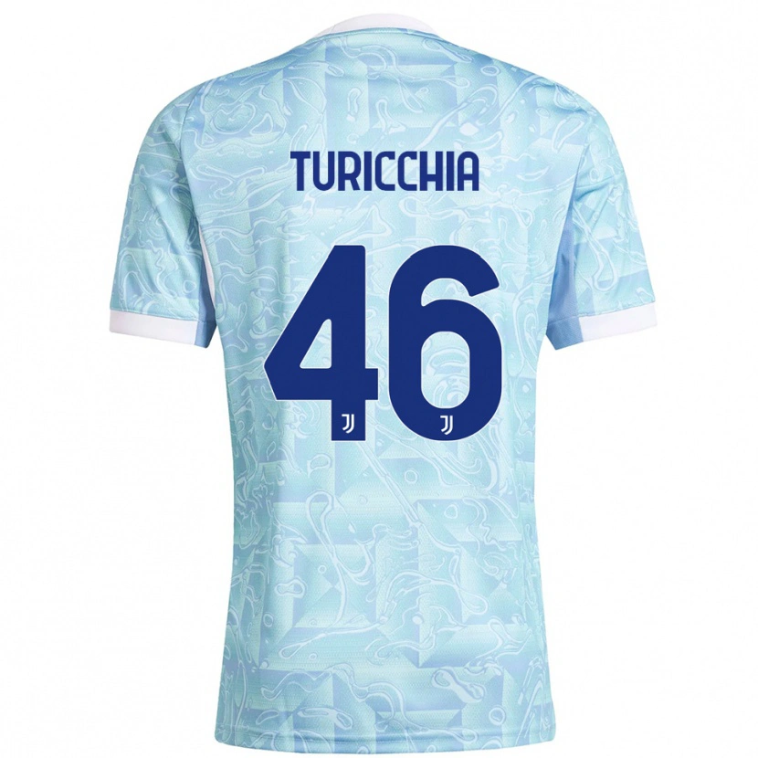 Danxen Hombre Camiseta Riccardo Turicchia #46 Azul Cielo Amarillo 2ª Equipación 2025/26 La Camisa