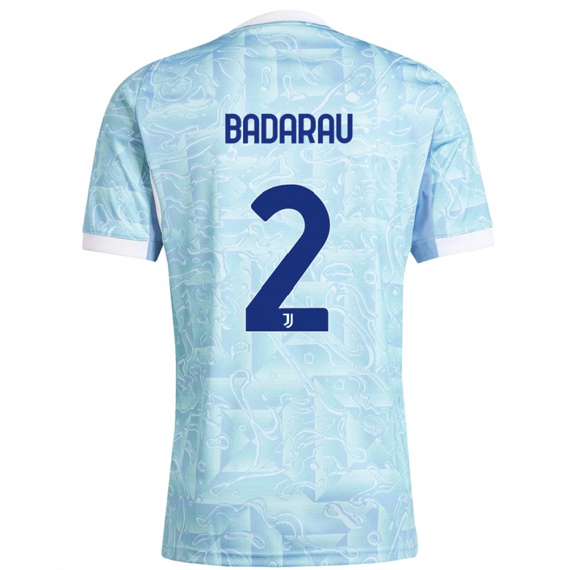Danxen Hombre Camiseta Fabio Bădărău #2 Azul Cielo Amarillo 2ª Equipación 2025/26 La Camisa