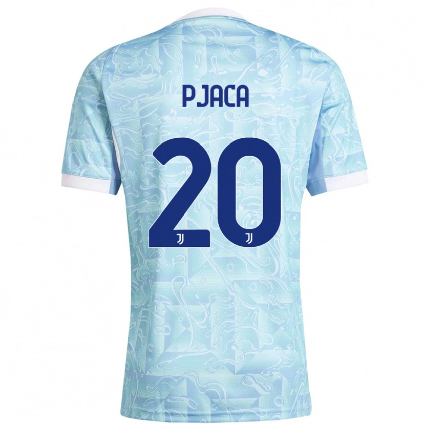 Danxen Hombre Camiseta Marko Pjaca #20 Azul Cielo Amarillo 2ª Equipación 2025/26 La Camisa