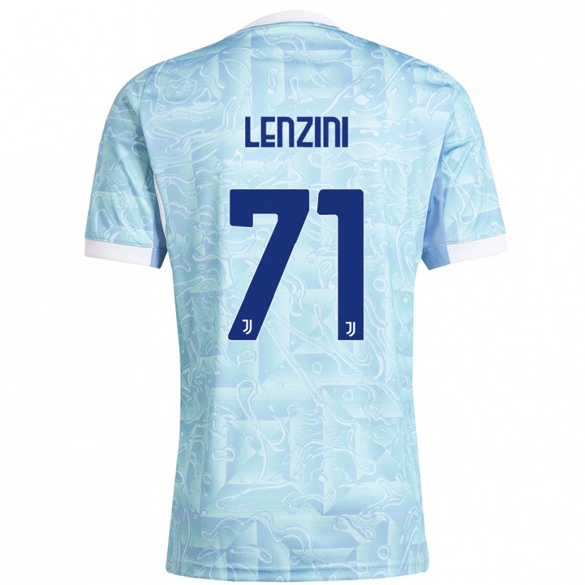 Danxen Hombre Camiseta Martina Lenzini #71 Azul Cielo Amarillo 2ª Equipación 2025/26 La Camisa