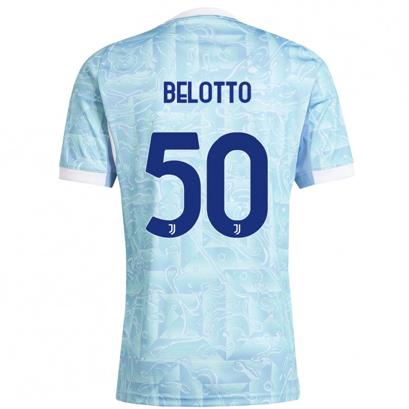 Danxen Hombre Camiseta Soledad Belotto #50 Azul Cielo Amarillo 2ª Equipación 2025/26 La Camisa