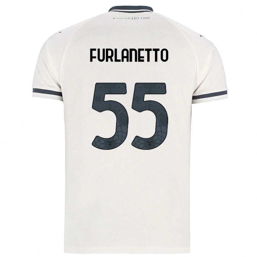 Danxen Hombre Camiseta Alessio Furlanetto #55 Blanco Marino 2ª Equipación 2025/26 La Camisa