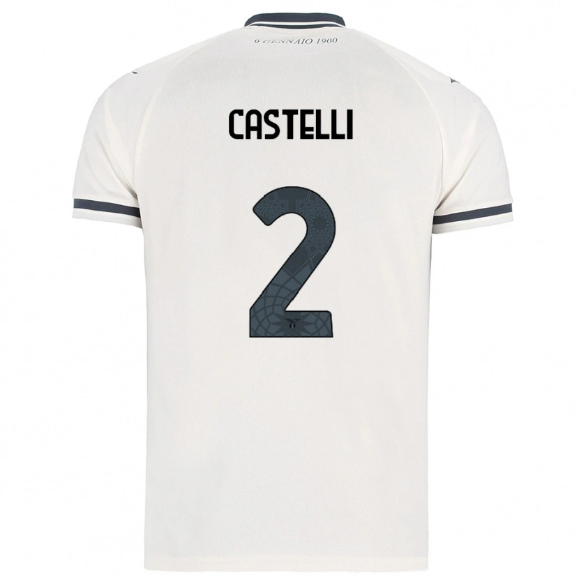 Danxen Hombre Camiseta Valerio Castelli #2 Blanco Marino 2ª Equipación 2025/26 La Camisa