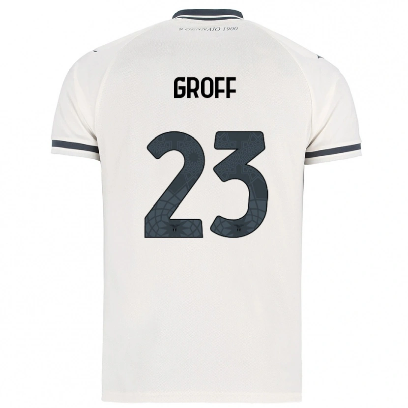 Danxen Hombre Camiseta Chiara Groff #23 Blanco Marino 2ª Equipación 2025/26 La Camisa