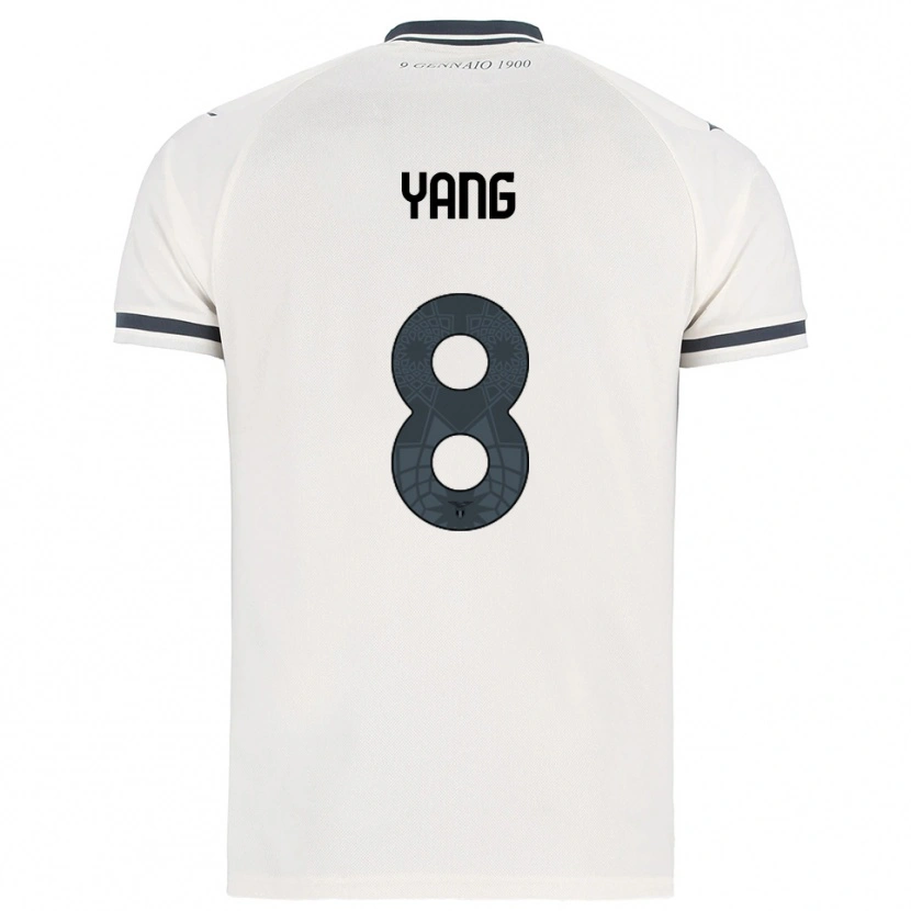 Danxen Hombre Camiseta Lina Yang #8 Blanco Marino 2ª Equipación 2025/26 La Camisa