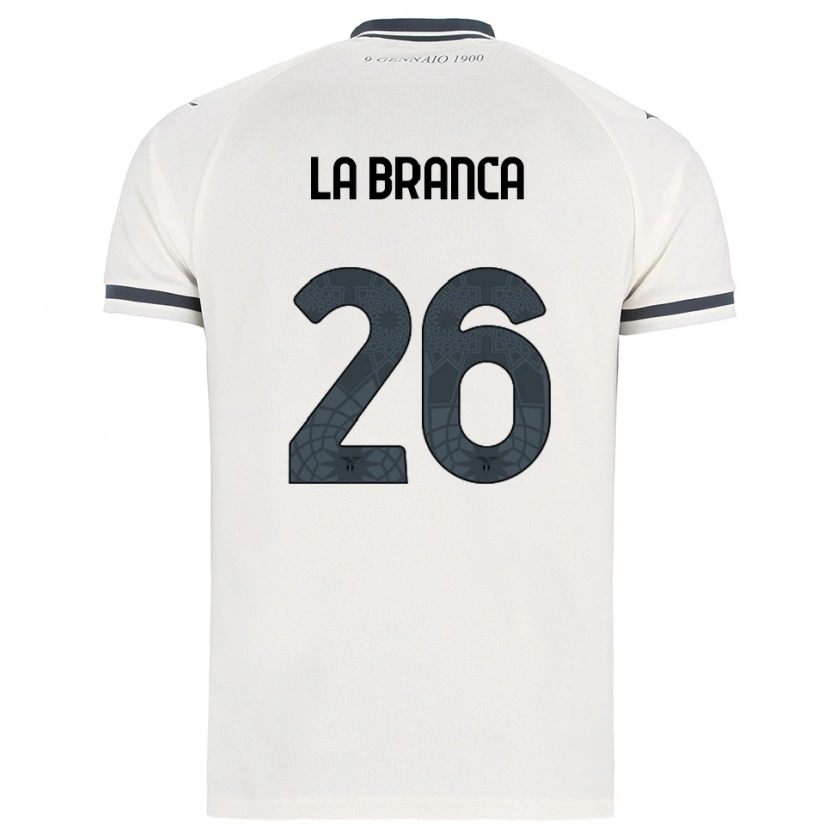 Danxen Hombre Camiseta Ruggero La Branca #26 Blanco Marino 2ª Equipación 2025/26 La Camisa