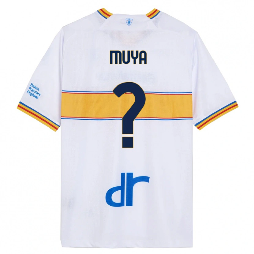 Danxen Hombre Camiseta Mattia Muya #0 Blanco Amarillo 2ª Equipación 2025/26 La Camisa