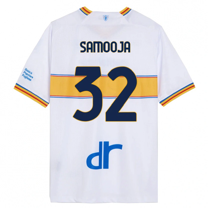 Danxen Hombre Camiseta Jasper Samooja #32 Blanco Amarillo 2ª Equipación 2025/26 La Camisa