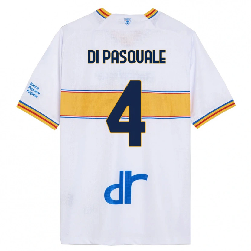 Danxen Hombre Camiseta Alessandro Di Pasquale #4 Blanco Amarillo 2ª Equipación 2025/26 La Camisa