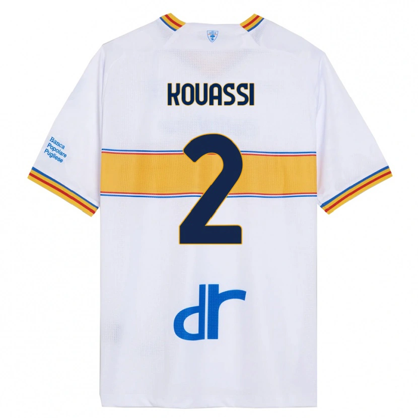 Danxen Hombre Camiseta Christ-Owen Kouassi #2 Blanco Amarillo 2ª Equipación 2025/26 La Camisa