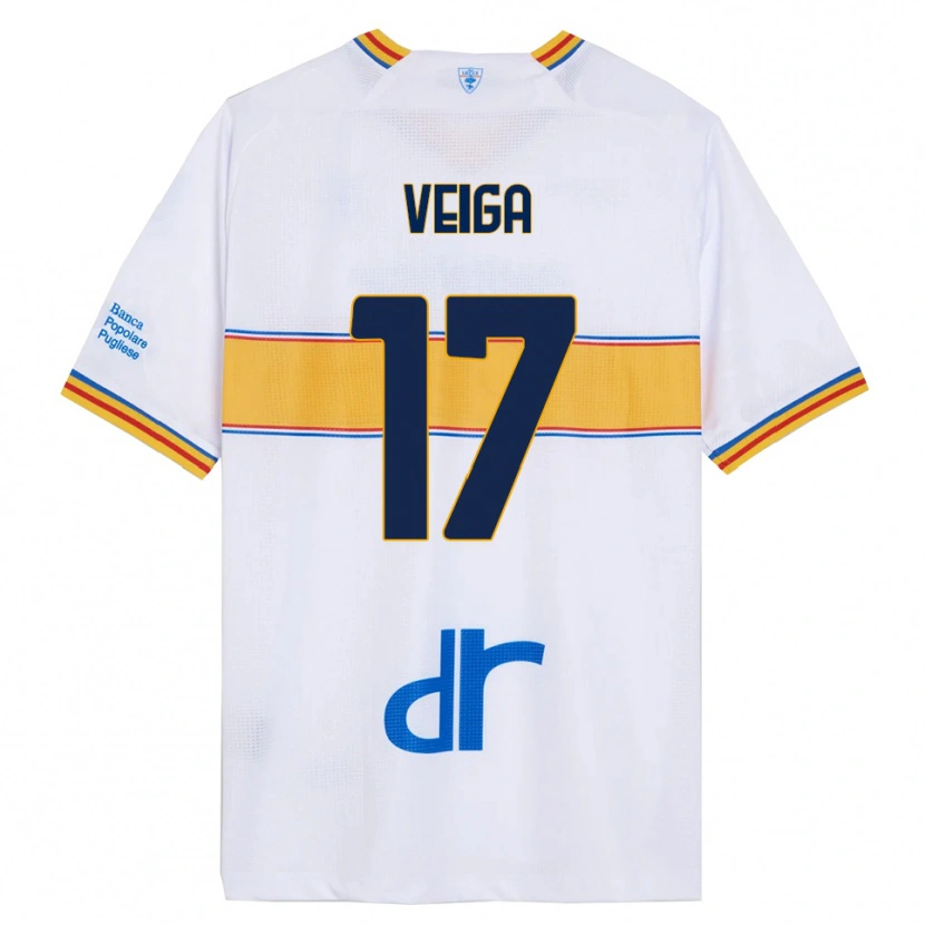 Danxen Hombre Camiseta Danilo Veiga #17 Blanco Amarillo 2ª Equipación 2025/26 La Camisa