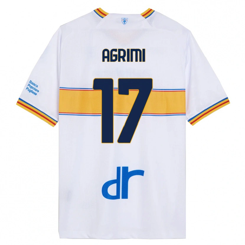 Danxen Hombre Camiseta Matteo Agrimi #17 Blanco Amarillo 2ª Equipación 2025/26 La Camisa
