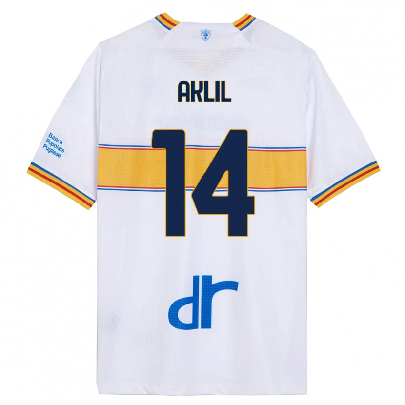 Danxen Hombre Camiseta Lino Aklil #14 Blanco Amarillo 2ª Equipación 2025/26 La Camisa