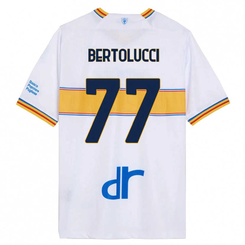 Danxen Hombre Camiseta Sandro Bertolucci #77 Blanco Amarillo 2ª Equipación 2025/26 La Camisa
